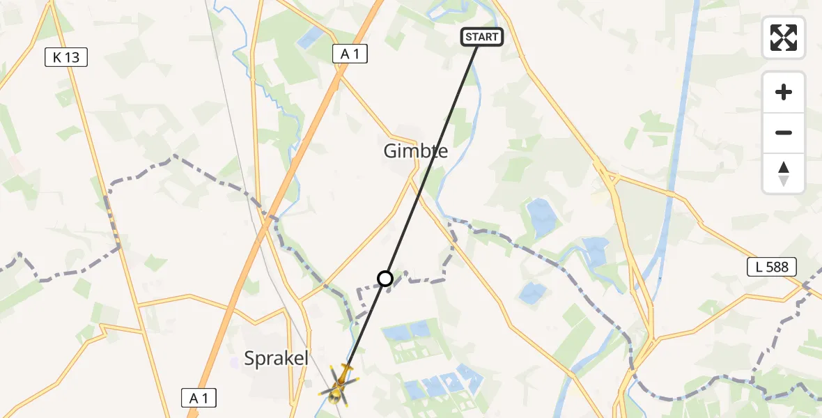 Flugroute Ambulanzhubschrauber Greven - Münster, 22 Juni 2026, 12:43