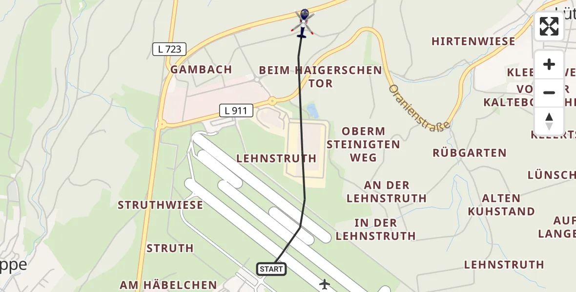 Flugroute Polizeihubschrauber Siegerland Flughafen - Siegerland Flughafen, 22 Juni 2026, 12:53