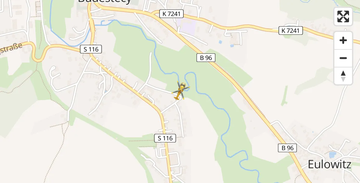 Flugroute Rettungshubschrauber Großpostwitz/O.L. - Großpostwitz/O.L., 22 Juni 2026, 13:05