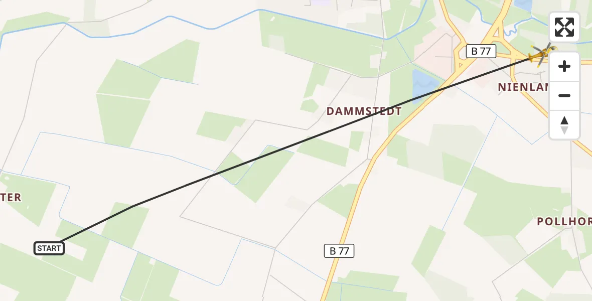 Flugroute Ambulanzhubschrauber Jevenstedt - Jevenstedt, 22 Juni 2026, 13:38