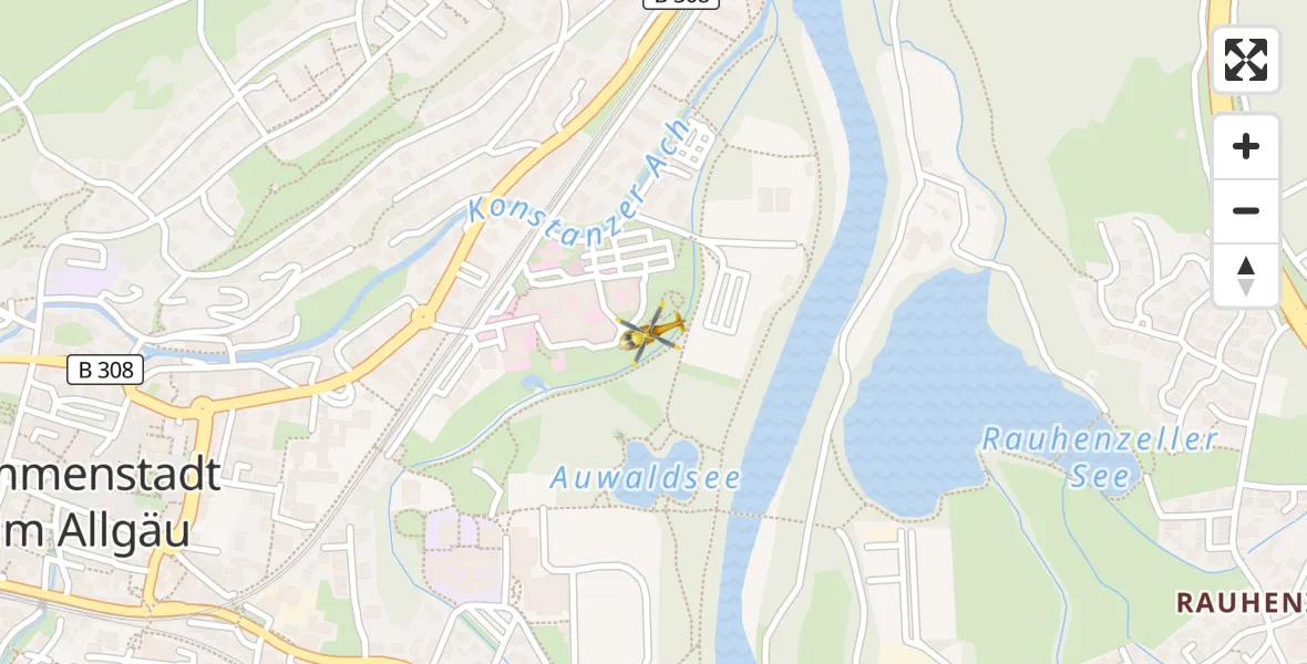Flugroute Rettungshubschrauber Immenstadt i.Allgäu - Immenstadt i.Allgäu, 22 Juni 2026, 14:30