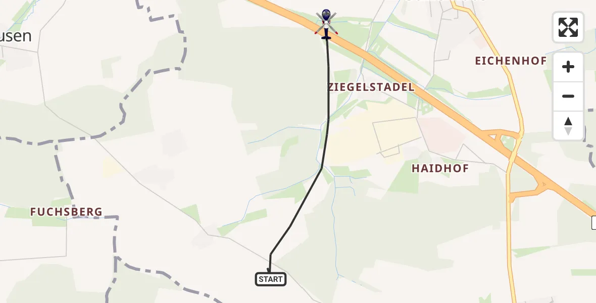 Flugroute Polizeihubschrauber Sulzemoos - Sulzemoos, 22 Juni 2026, 14:48