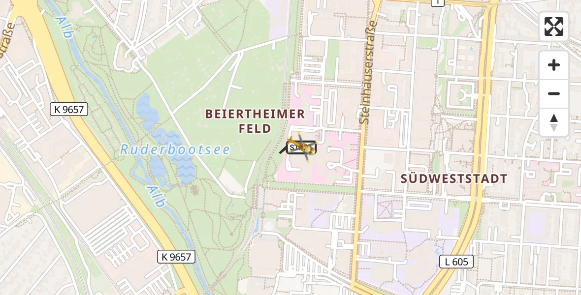 Flugroute Ambulanzhubschrauber Sankt Vincentius Hospital - Sankt Vincentius Hospital, 22 Juni 2026, 15:32