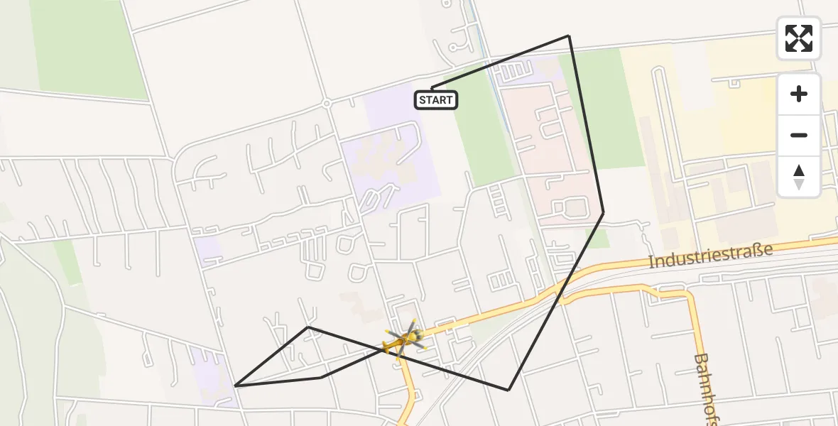 Flugroute Rettungshubschrauber Springe - Springe, 22 Juni 2026, 18:42