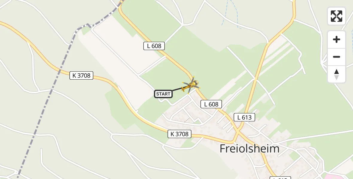 Flugroute Ambulanzhubschrauber Gaggenau - Gaggenau, 23 Juni 2026, 05:57