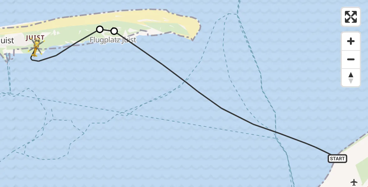 Flugroute Ambulanzhubschrauber Noordzee - Noordzee, 23 Juni 2026, 06:51