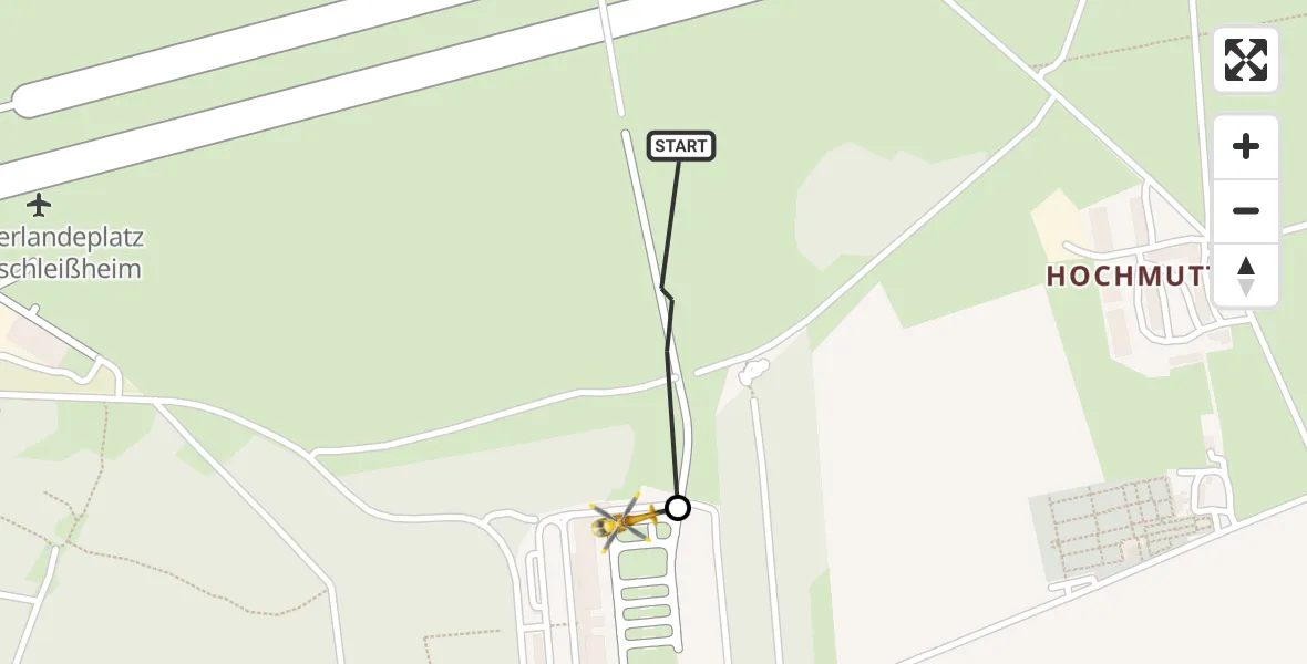 Flugroute Rettungshubschrauber Oberschleissheim Hubschrauberlandeplatz - Oberschleißheim, 23 Juni 2026, 07:15