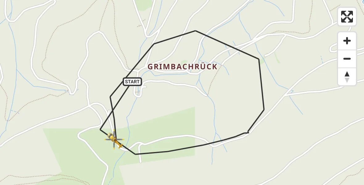 Flugroute Rettungshubschrauber Baden-Baden - Baden-Baden, 23 Juni 2026, 07:40