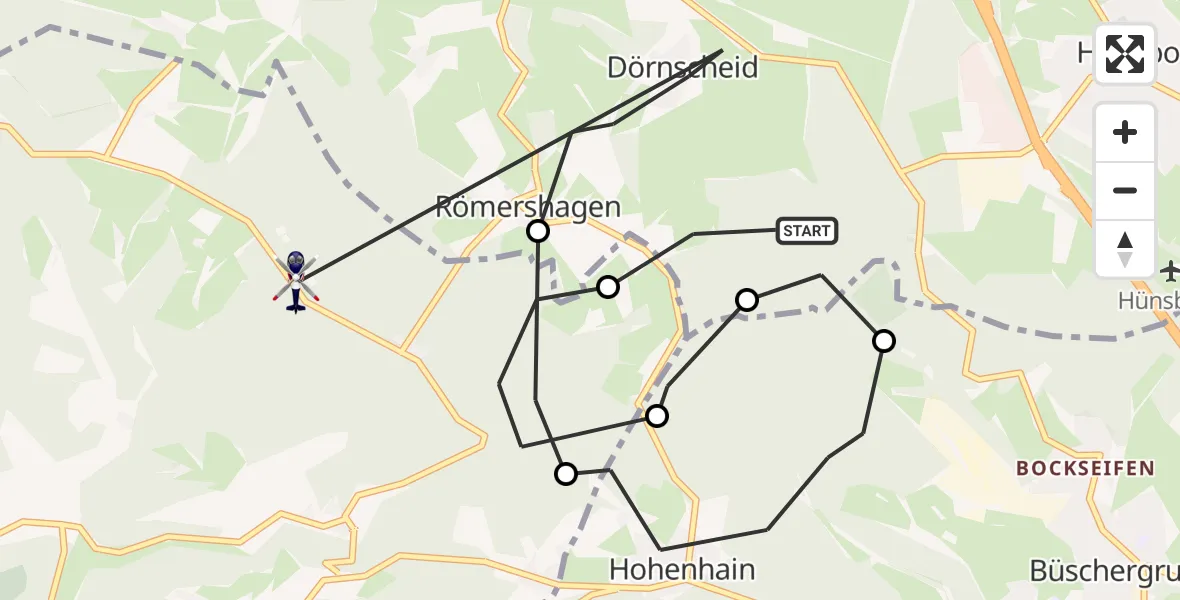 Flugroute Polizeihubschrauber Wenden - Friesenhagen, 23 Juni 2026, 11:42