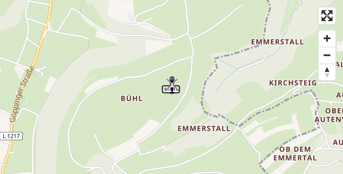 Flugroute Polizeihubschrauber Gruibingen - Gruibingen, 23 Juni 2026, 11:55