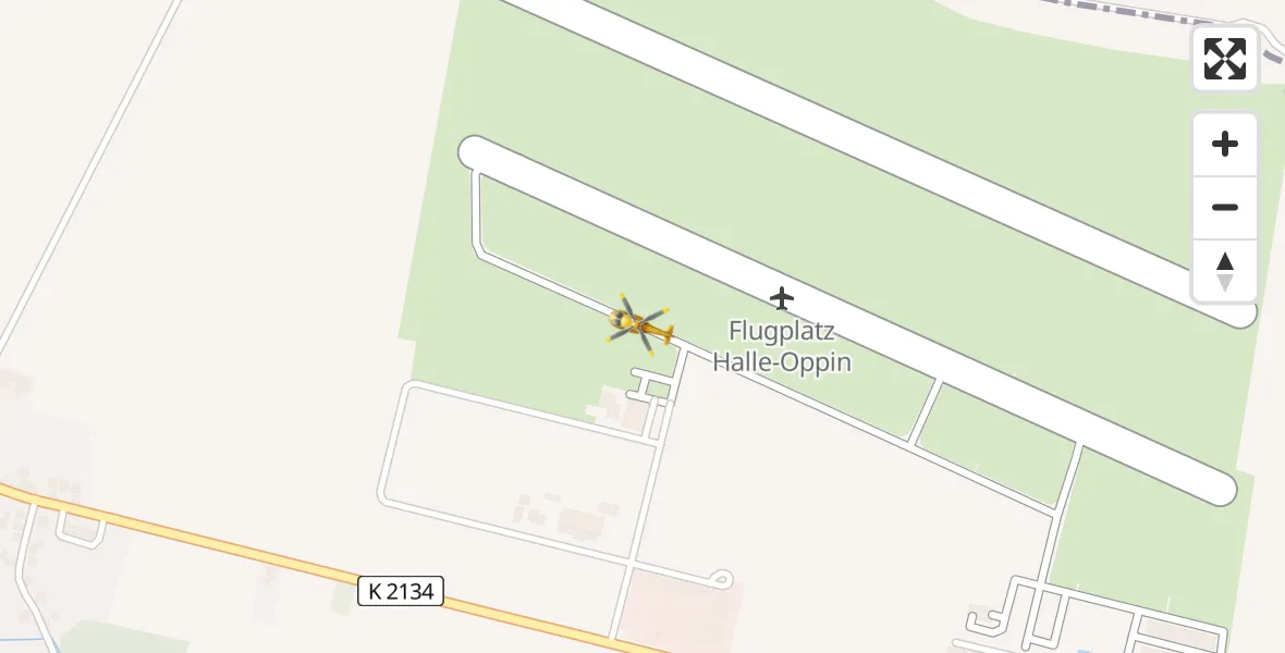 Flugroute Rettungshubschrauber Halle-Oppin Flugplatz - Halle-Oppin Flugplatz, 23 Juni 2026, 12:05