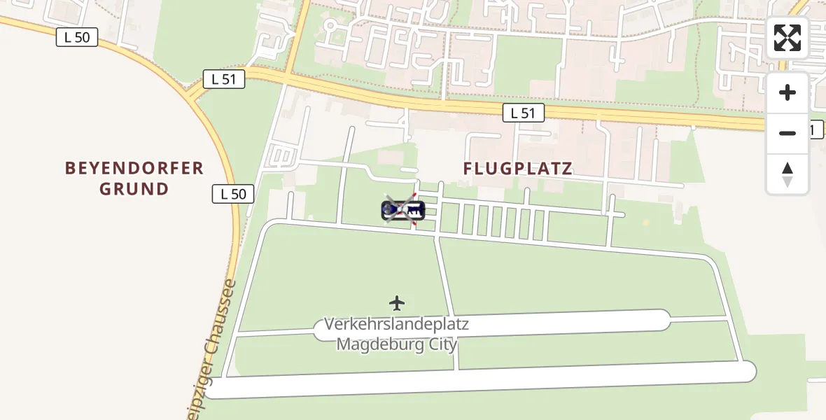 Flugroute Polizeihubschrauber Magdeburg City Flugplatz - Magdeburg City Flugplatz, 23 Juni 2026, 12:09