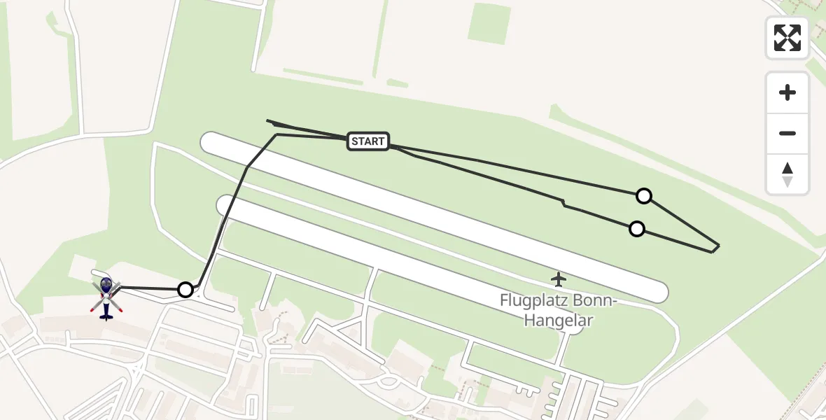 Flugroute Polizeihubschrauber Bonn-Hangelar Flugplatz - Sankt Augustin, 23 Juni 2026, 12:16