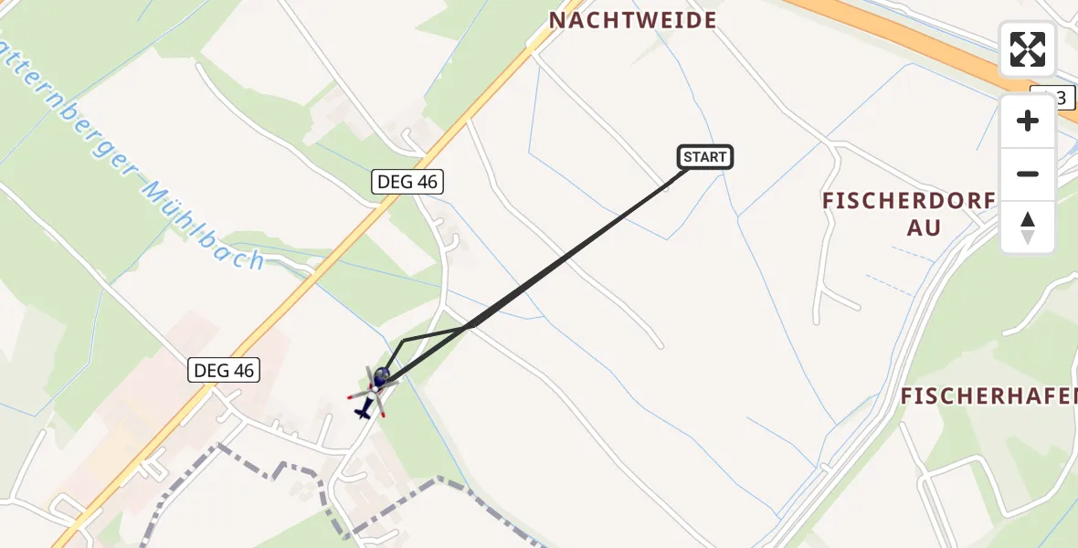 Flugroute Polizeihubschrauber Deggendorf - Deggendorf, 23 Juni 2026, 12:18