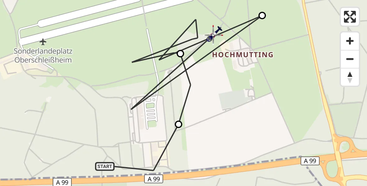 Flugroute Polizeihubschrauber München - Oberschleißheim, 23 Juni 2026, 12:57
