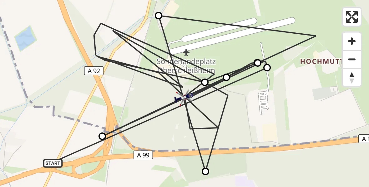 Flugroute Polizeihubschrauber München - Oberschleißheim, 23 Juni 2026, 13:09