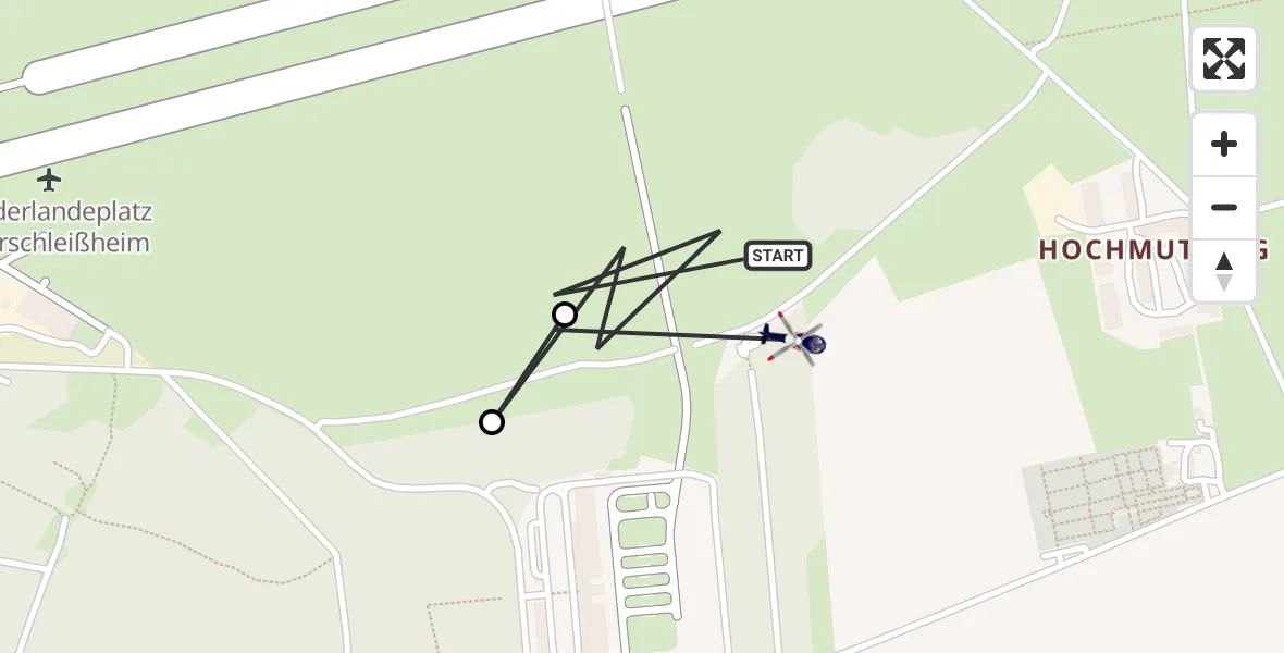 Flugroute Polizeihubschrauber Oberschleissheim Hubschrauberlandeplatz - Oberschleissheim Hubschrauberlandeplatz, 23 Juni 2026, 13:22