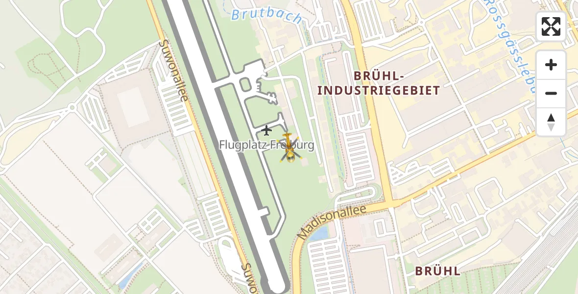 Flugroute Ambulanzhubschrauber Freiburg im Breisgau Flugplatz - Freiburg im Breisgau Flugplatz, 23 Juni 2026, 13:25