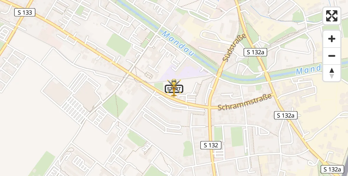 Flugroute Rettungshubschrauber Zittau - Zittau, 23 Juni 2026, 13:55