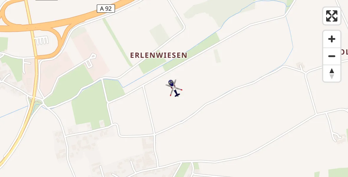 Flugroute Polizeihubschrauber Plattling - Plattling, 23 Juni 2026, 14:03