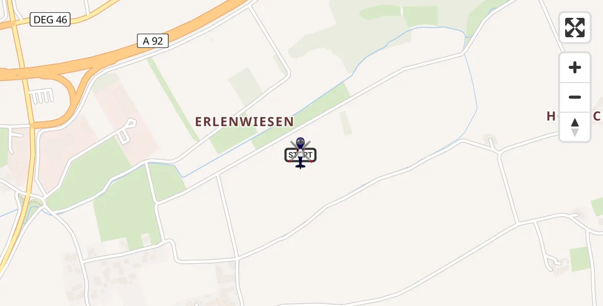 Flugroute Polizeihubschrauber Plattling - Plattling, 23 Juni 2026, 14:06