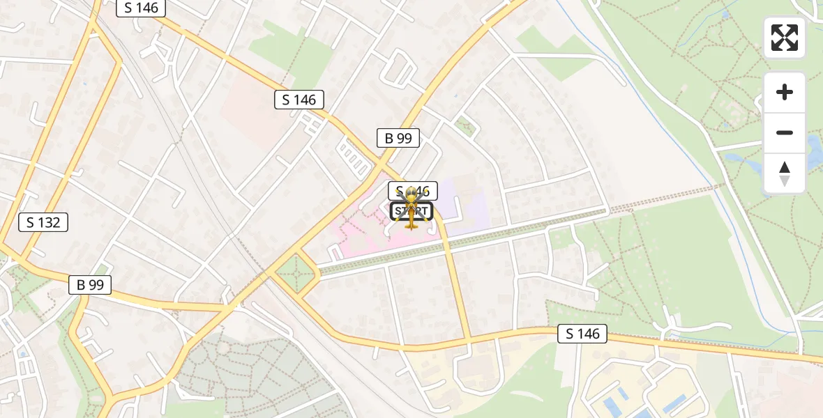 Flugroute Rettungshubschrauber Zittau - Zittau, 23 Juni 2026, 14:16