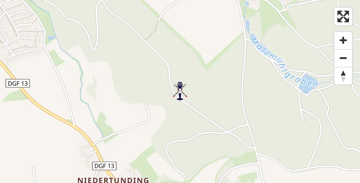 Flugroute Polizeihubschrauber Mengkofen - Mengkofen, 23 Juni 2026, 14:44