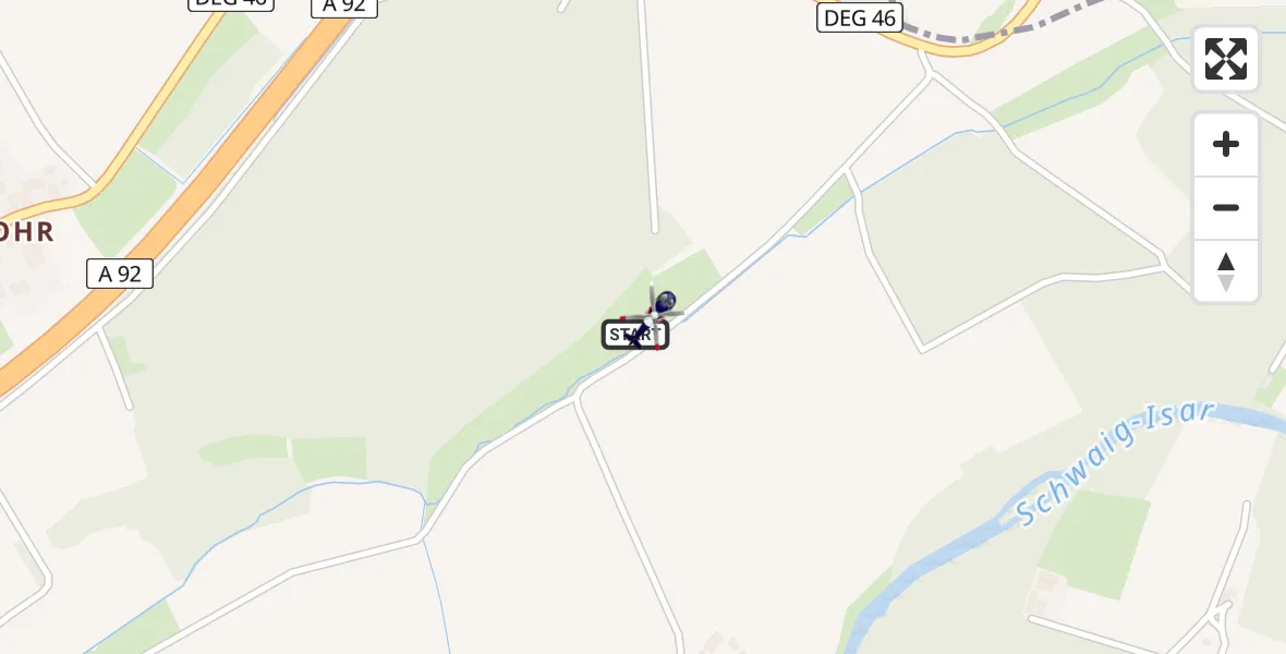Flugroute Polizeihubschrauber Plattling - Plattling, 23 Juni 2026, 15:19