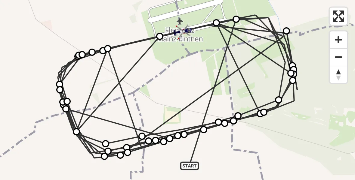 Flugroute Polizeihubschrauber Essenheim - Mainz-Finthen Flugplatz, 23 Juni 2026, 15:48