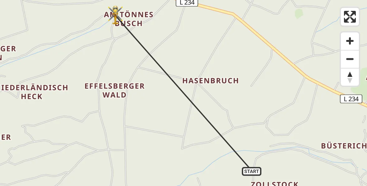 Flugroute Ambulanzhubschrauber Bad Münstereifel - Bad Münstereifel, 23 Juni 2026, 17:11