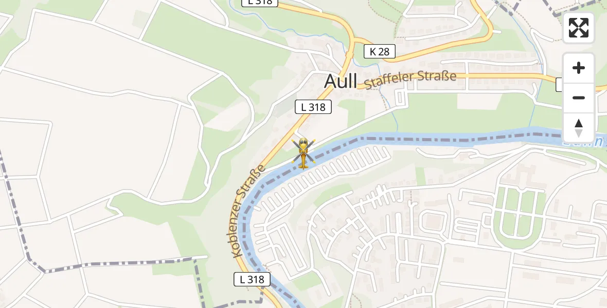 Flugroute Ambulanzhubschrauber Aull - Aull, 23 Juni 2026, 17:28