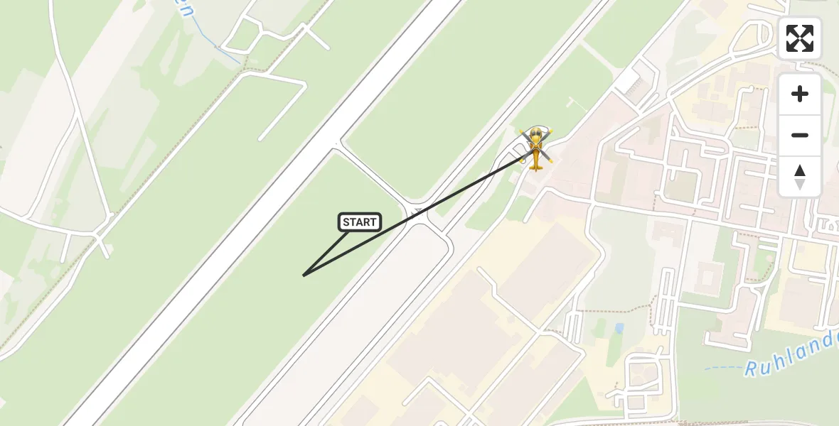 Flugroute Rettungshubschrauber Dresden Flughafen - Dresden Bundespolizei Hubschrauberlandeplatz, 23 Juni 2026, 17:54