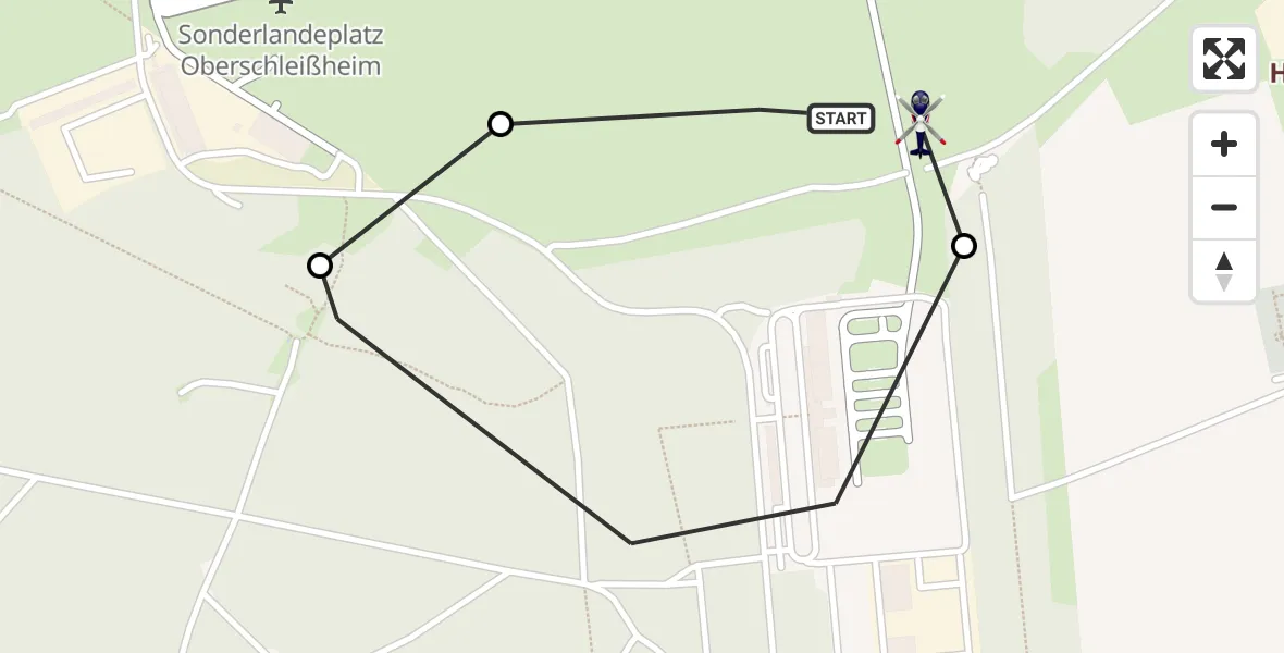 Flugroute Polizeihubschrauber Oberschleissheim Hubschrauberlandeplatz - Oberschleissheim Hubschrauberlandeplatz, 24 Juni 2026, 07:22