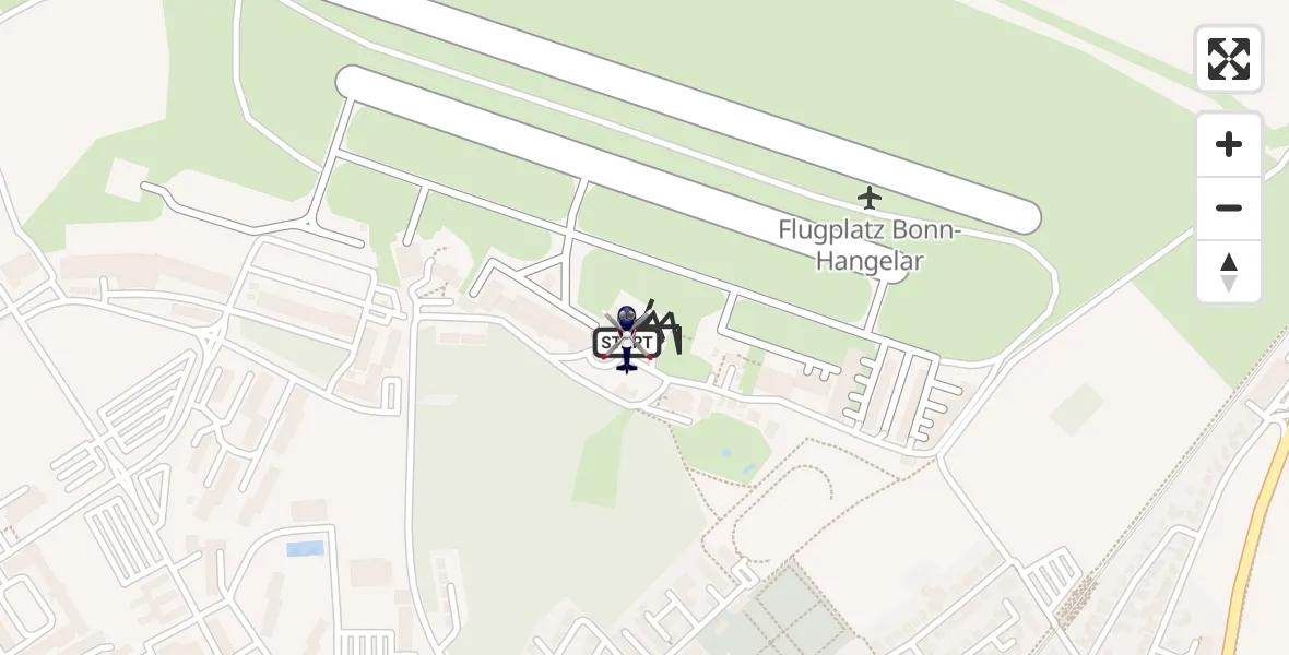 Flugroute Polizeihubschrauber Bonn-Hangelar Flugplatz - Bonn-Hangelar Flugplatz, 24 Juni 2026, 07:29