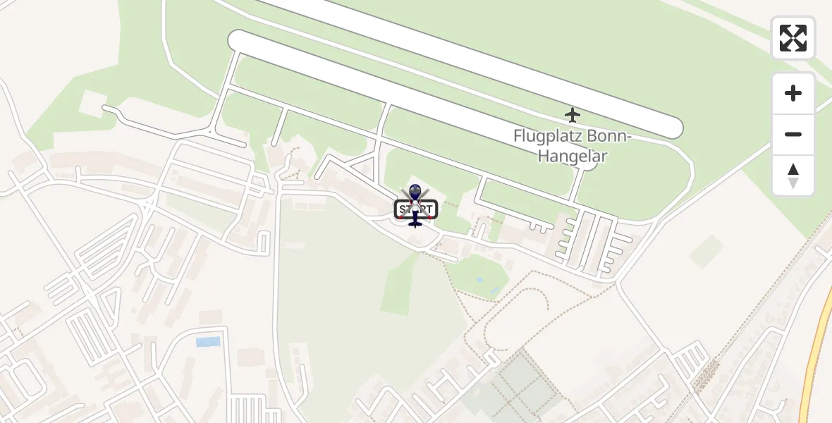 Flugroute Polizeihubschrauber Bonn-Hangelar Flugplatz - Bonn-Hangelar Flugplatz, 24 Juni 2026, 09:15