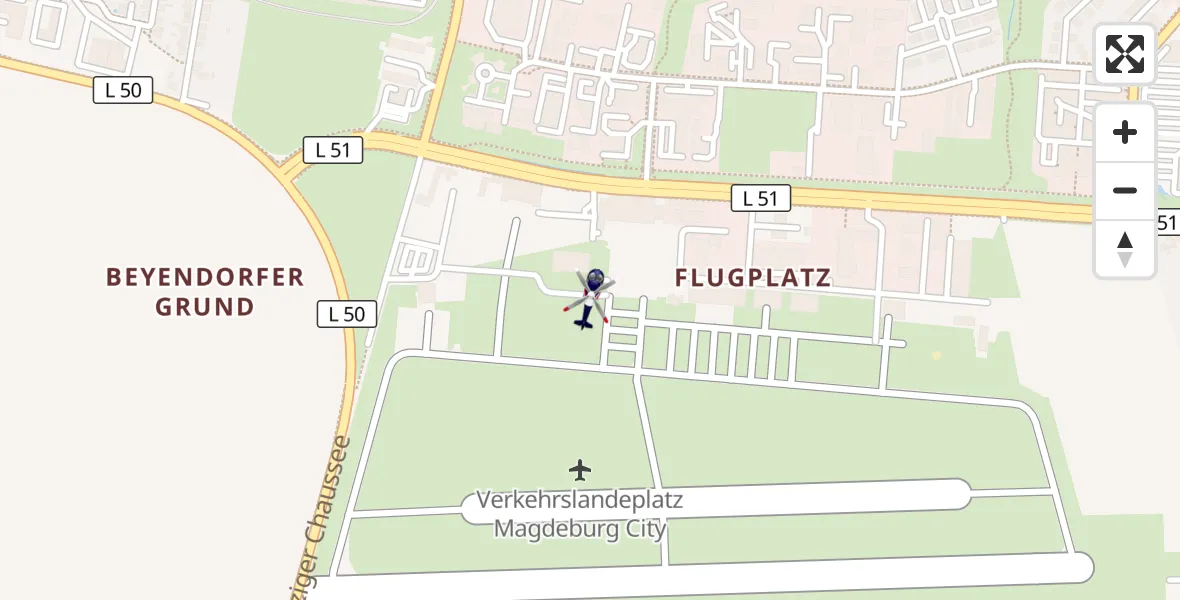 Flugroute Polizeihubschrauber Magdeburg City Flugplatz - Magdeburg City Flugplatz, 24 Juni 2026, 09:46