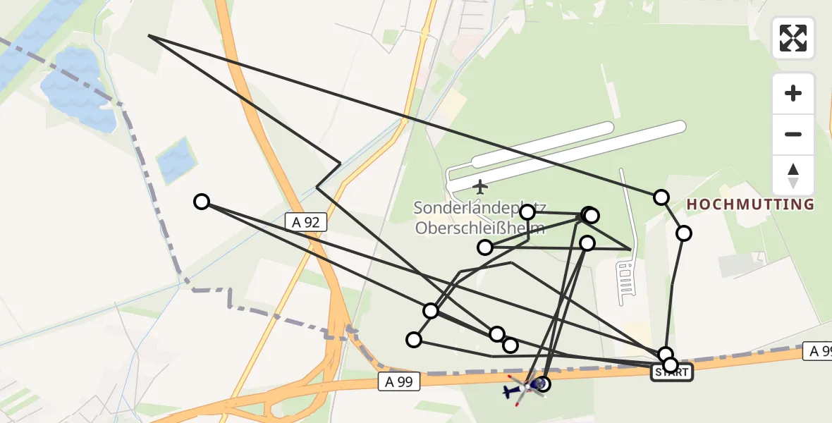Flugroute Polizeihubschrauber München - München, 24 Juni 2026, 11:28