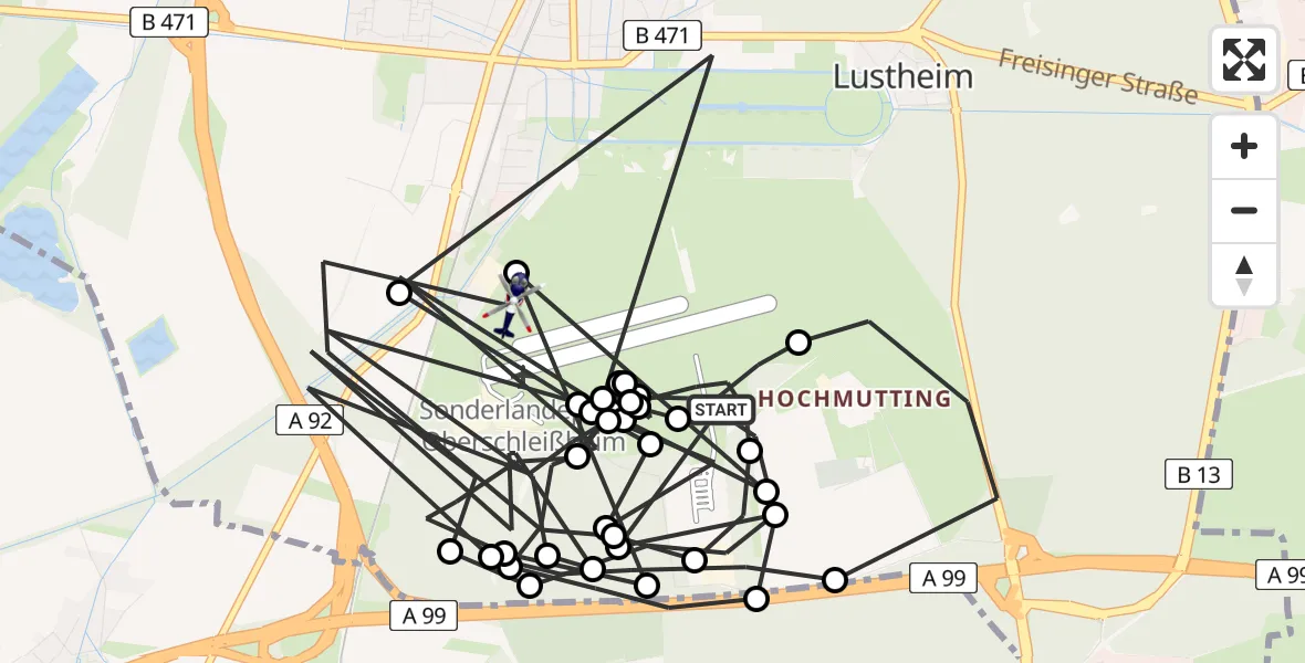Flugroute Polizeihubschrauber Oberschleissheim Hubschrauberlandeplatz - Schleissheim Flugplatz, 24 Juni 2026, 11:47