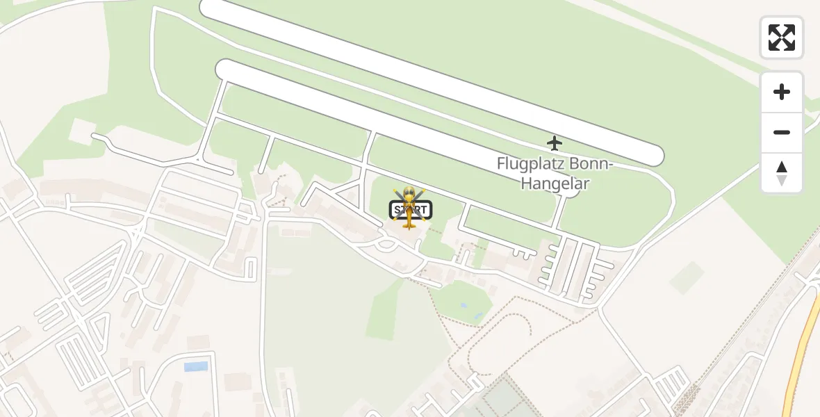 Flugroute Ambulanzhubschrauber Bonn-Hangelar Flugplatz - Bonn-Hangelar Flugplatz, 24 Juni 2026, 11:54