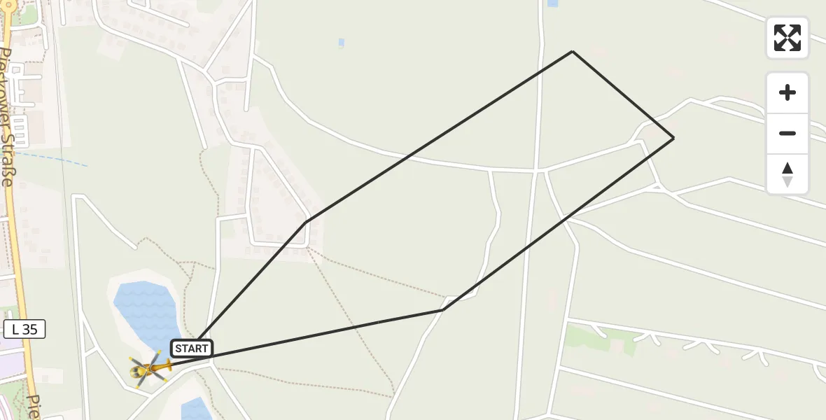 Flugroute Rettungshubschrauber Bad Saarow - Bad Saarow, 24 Juni 2026, 14:29