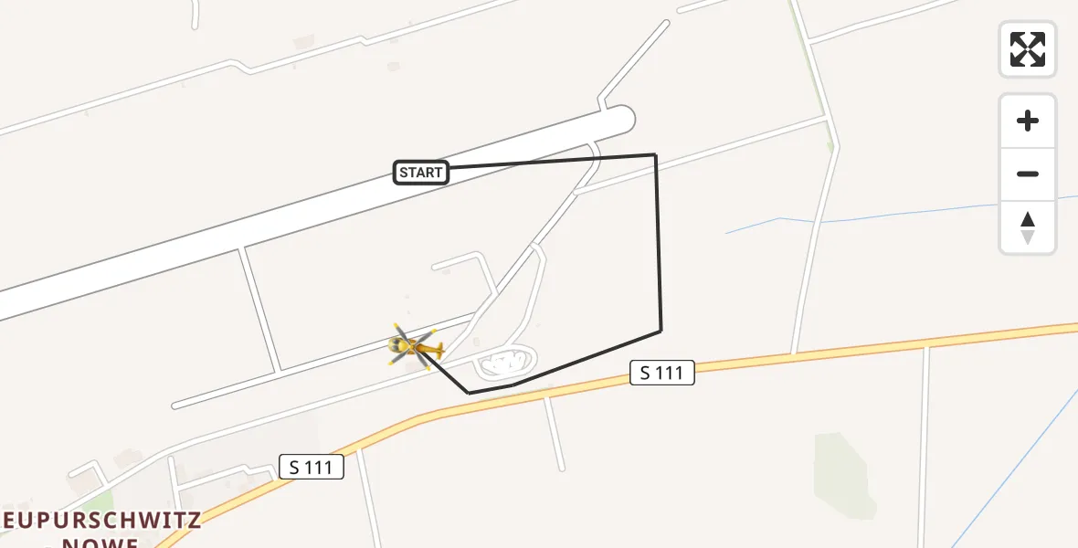 Flugroute Rettungshubschrauber Kubschütz - Kubschütz, 24 Juni 2026, 16:11