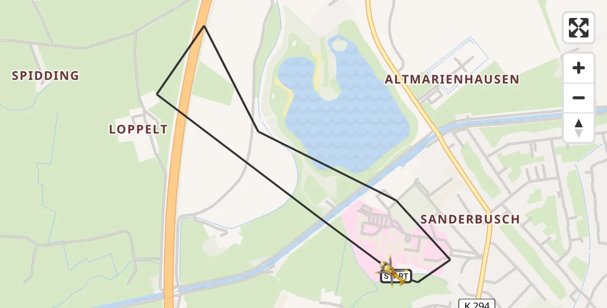 Flugroute Rettungshubschrauber Sande - Sande, 24 Juni 2026, 16:13