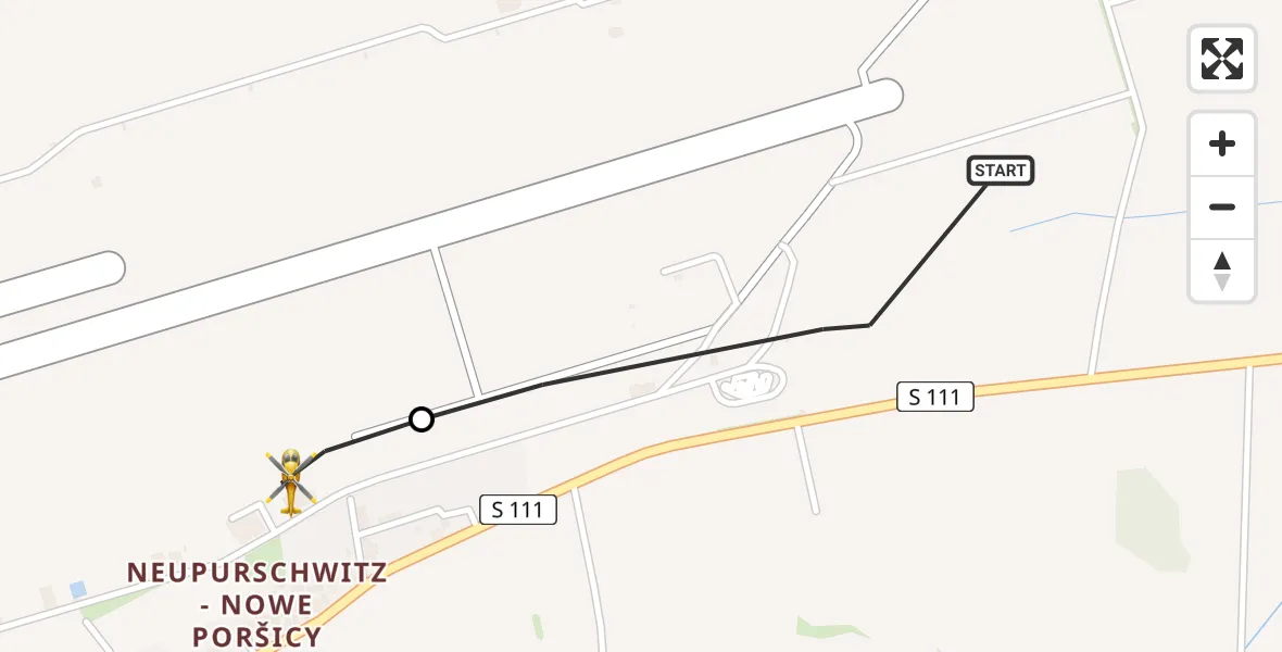 Flugroute Rettungshubschrauber Kubschütz - Bautzen Flugplatz, 24 Juni 2026, 16:15