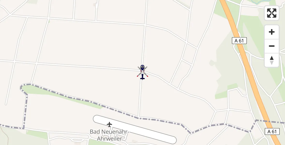 Flugroute Polizeihubschrauber Bad Neuenahr-Ahrweiler Flugplatz - Bad Neuenahr-Ahrweiler Flugplatz, 24 Juni 2026, 19:09