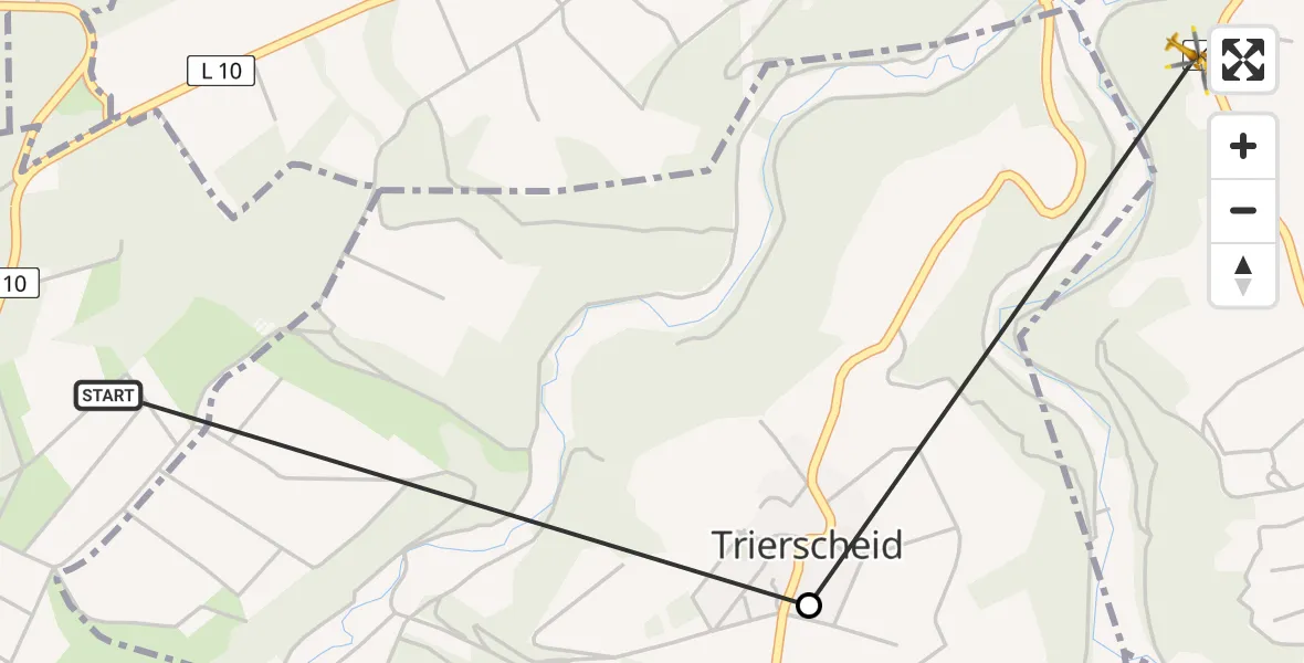 Flugroute Ambulanzhubschrauber Nohn - Pomster, 24 Juni 2026, 19:24