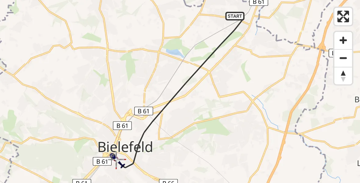 Flugroute Polizeihubschrauber Bielefeld - Bielefeld, 24 Juni 2026, 20:17