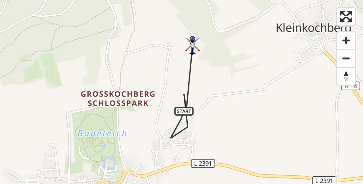 Flugroute Polizeihubschrauber Uhlstädt-Kirchhasel - Uhlstädt-Kirchhasel, 25 Juni 2026, 01:37