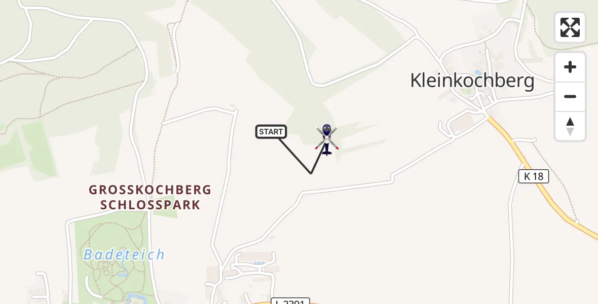 Flugroute Polizeihubschrauber Uhlstädt-Kirchhasel - Uhlstädt-Kirchhasel, 25 Juni 2026, 01:40