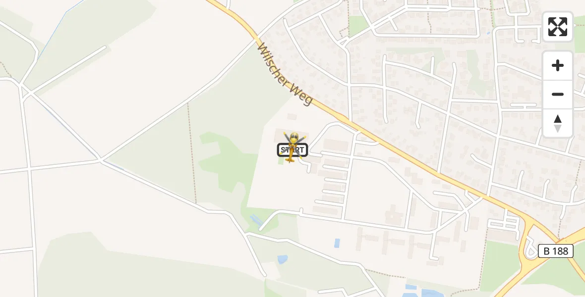 Flugroute Rettungshubschrauber Gifhorn Bundespolizei Hubschrauberlandeplatz - Gifhorn Bundespolizei Hubschrauberlandeplatz, 25 Juni 2026, 04:28