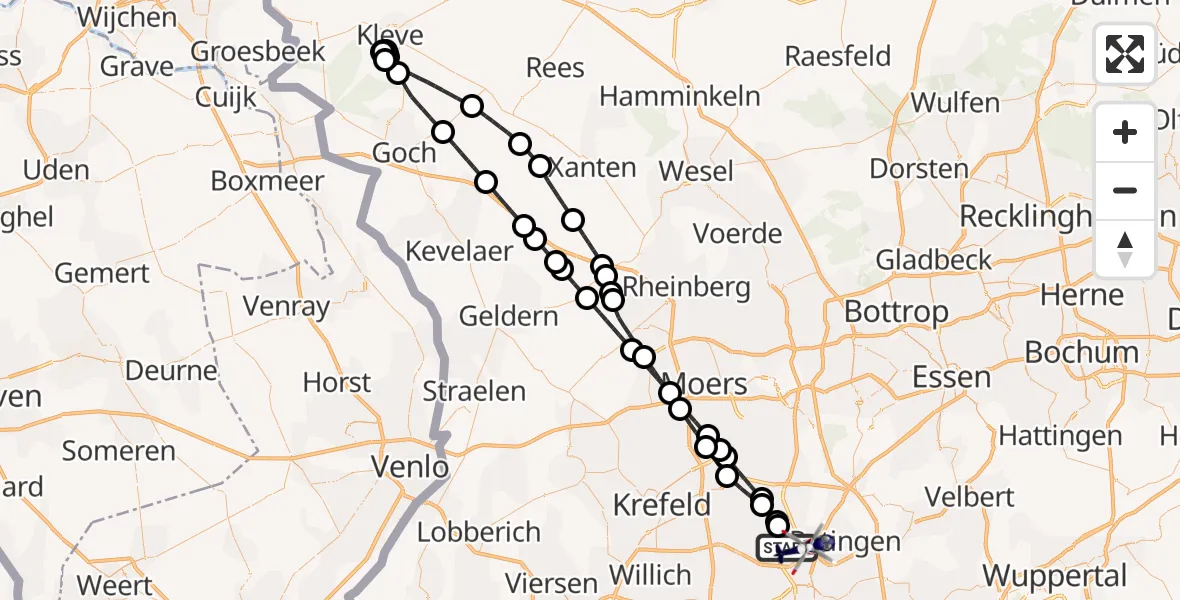 Flugroute Polizeihubschrauber Düsseldorf Flughafen - Düsseldorf Flughafen, 25 Juni 2026, 04:41